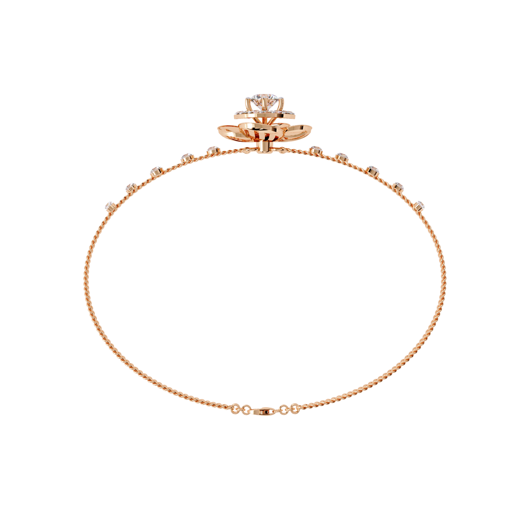 Solitairekart 0.95ct Cluster Diamond Bracelet-H Color, VS1 Clarity